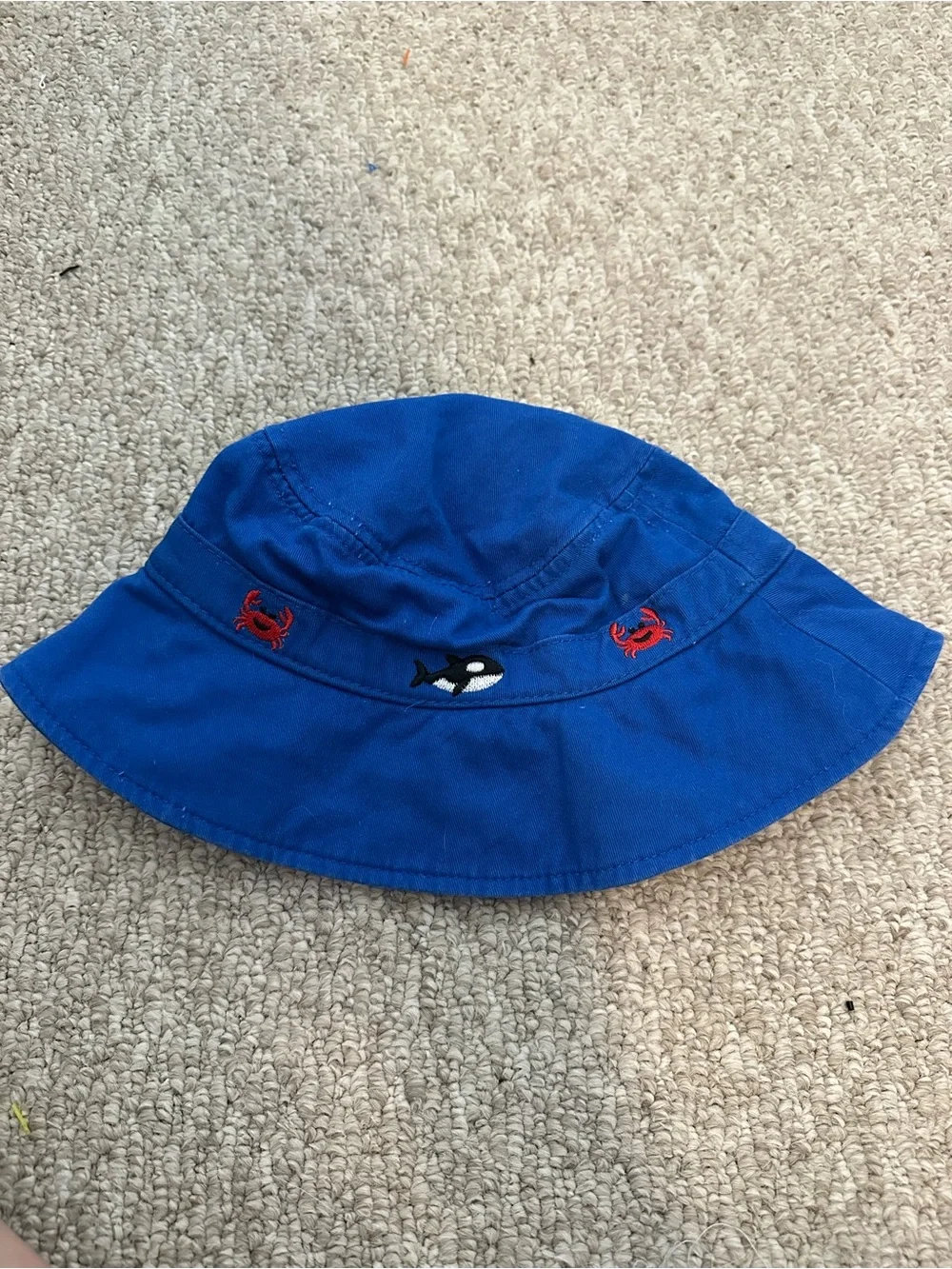 Kids' Blue Shark Embroidered Bucket Hat